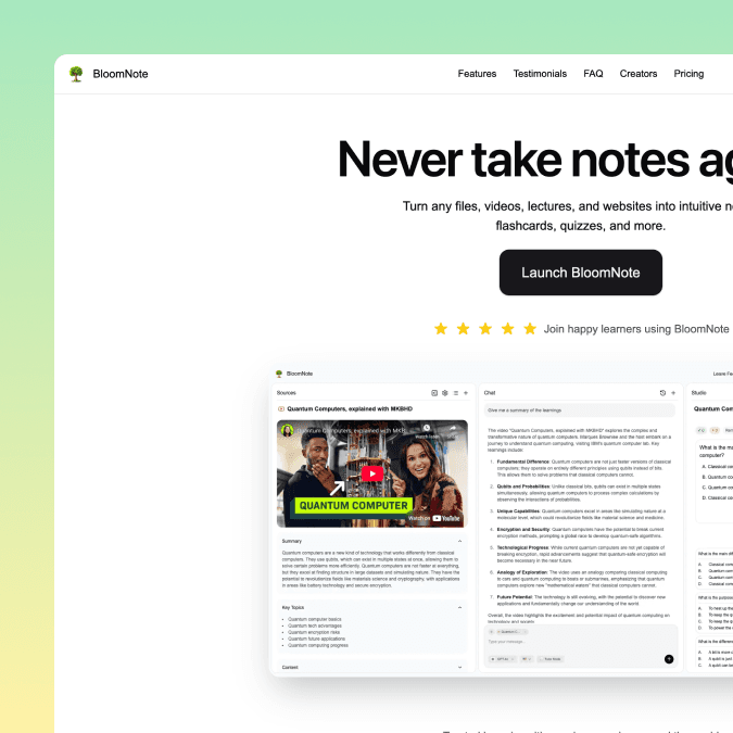 BloomNote and Nemo AI